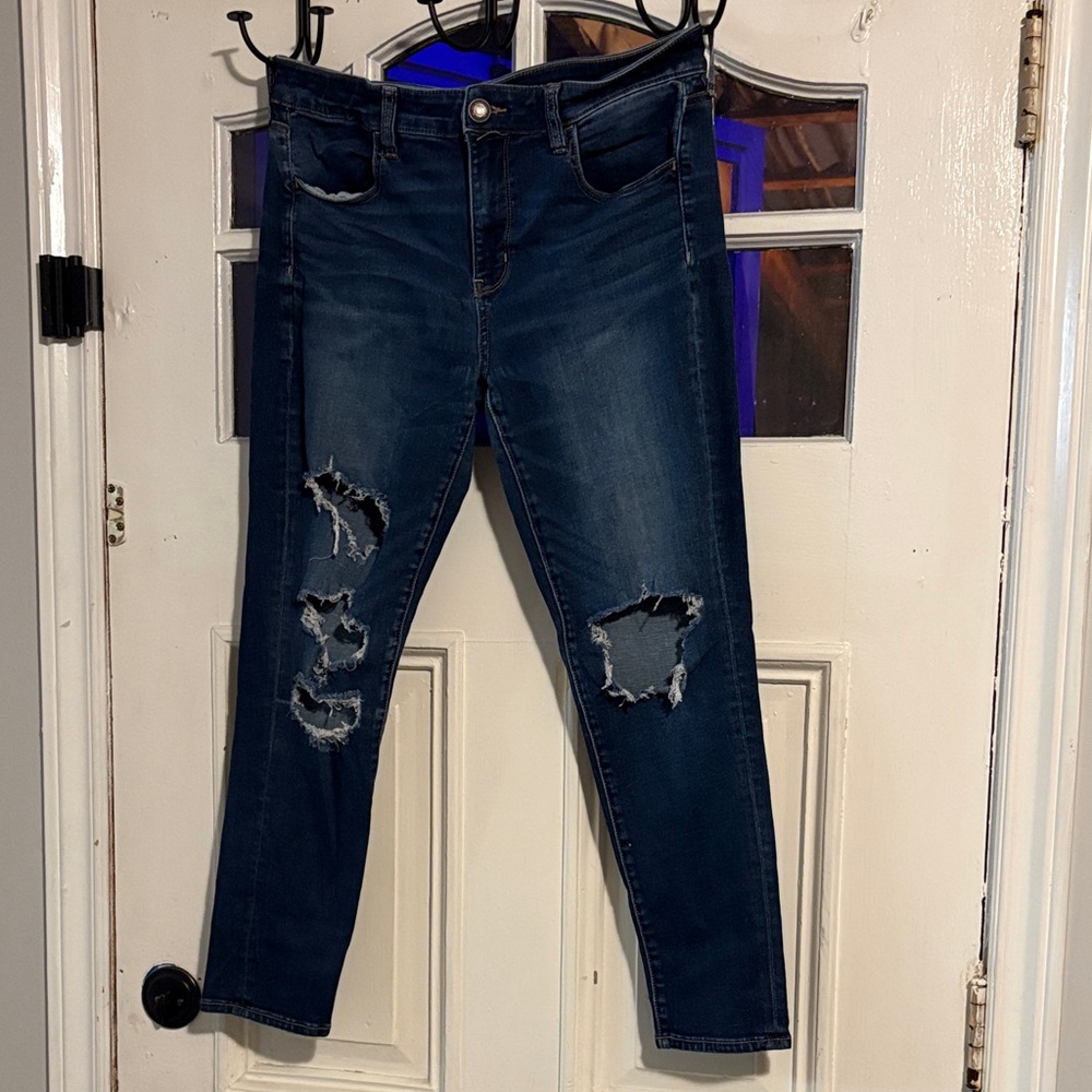 Dark Blue Distressed Women’s Jeans